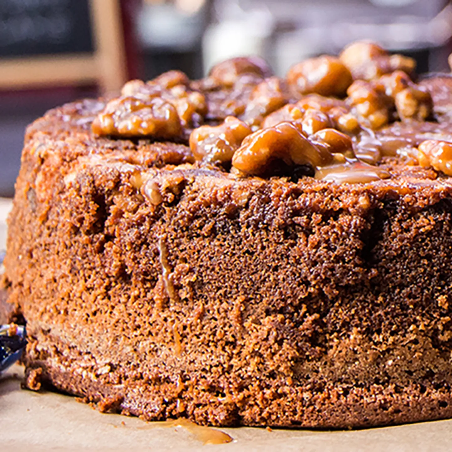 Dumle and nuts upsidedown cake
